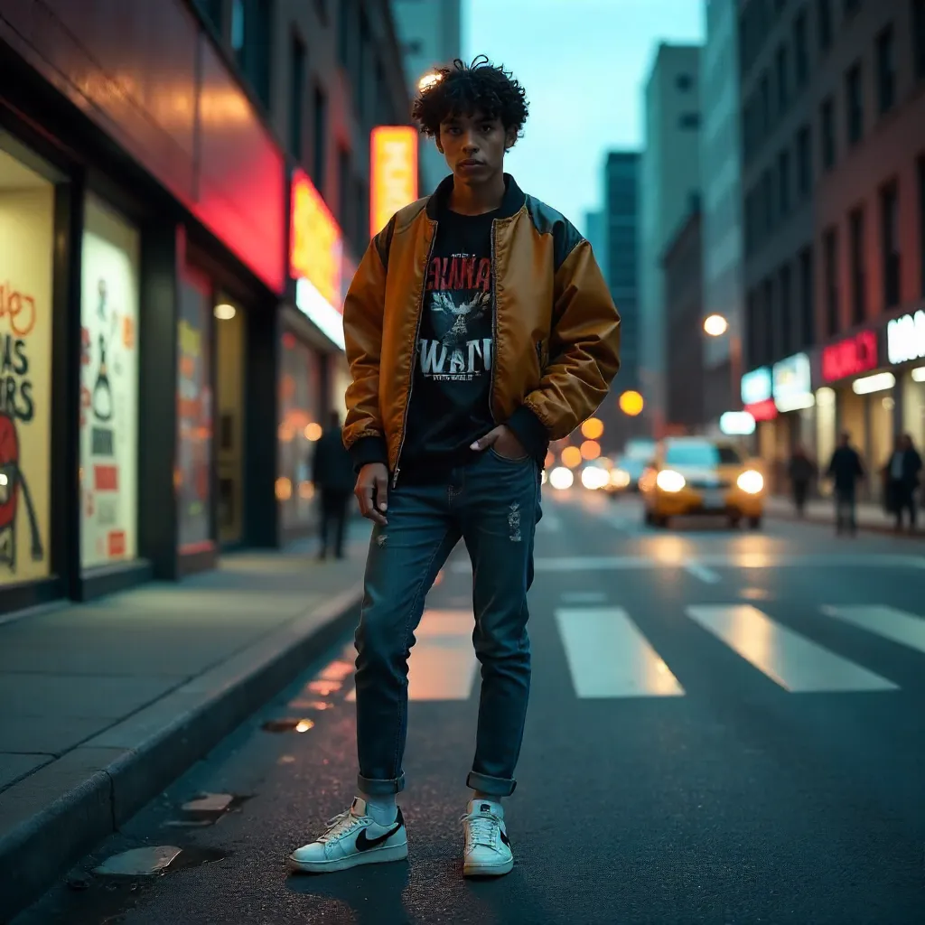 Confident Streetwear Portrait on a Modern Urban Street