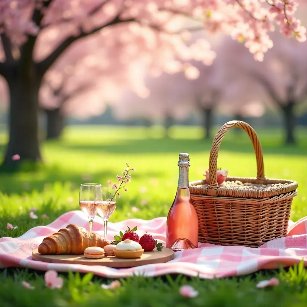 Charming Spring Picnic Under Cherry Blossoms