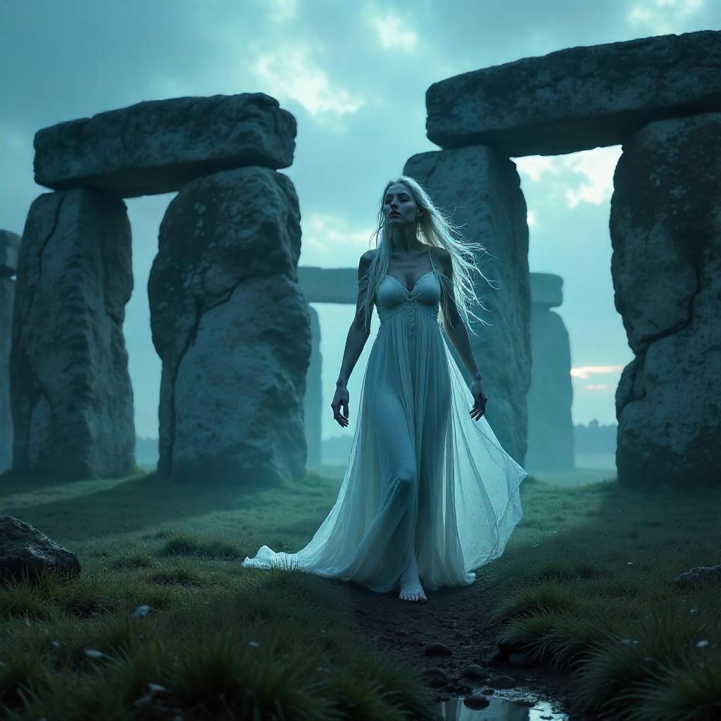 Photoreal Banshee at Stonehenge at Dusk