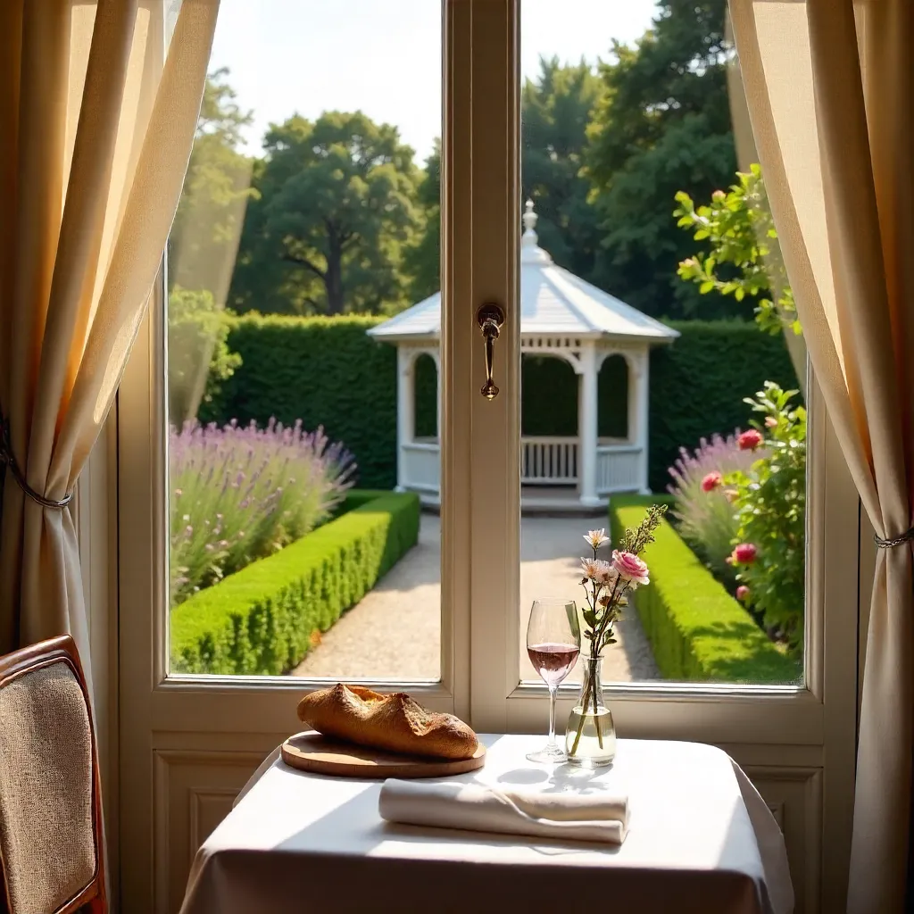 Gazebo Garden View from a French Window