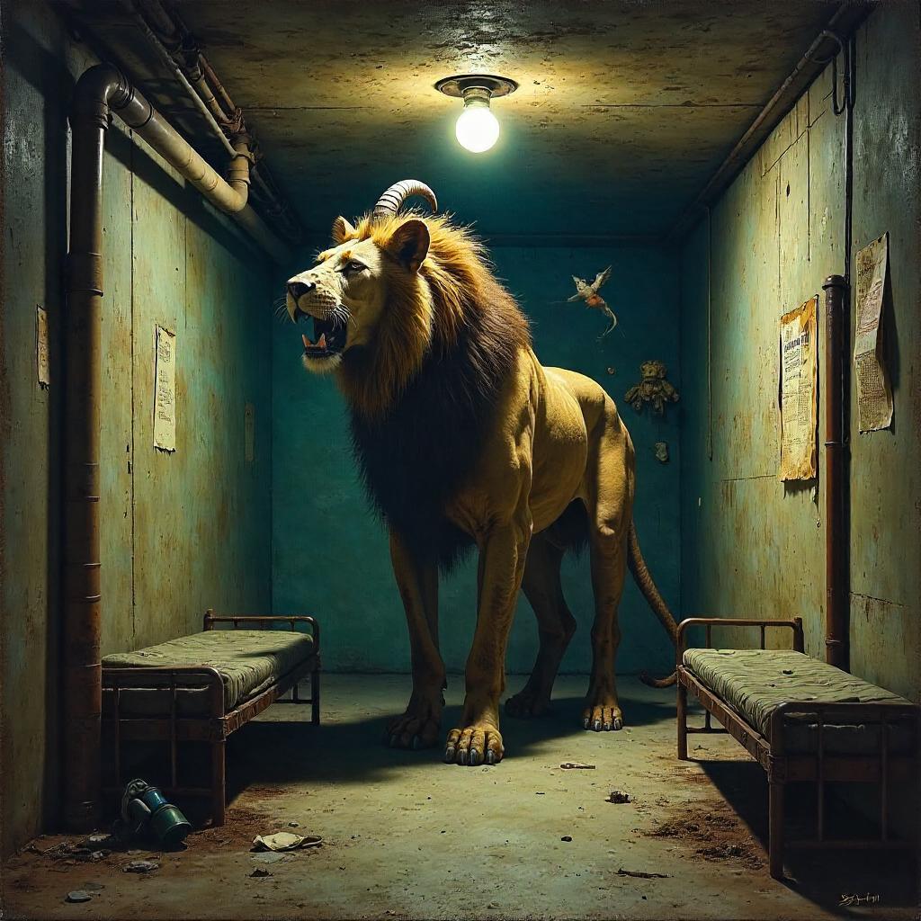 Chimera in a Bomb Shelter: An Oil Painting