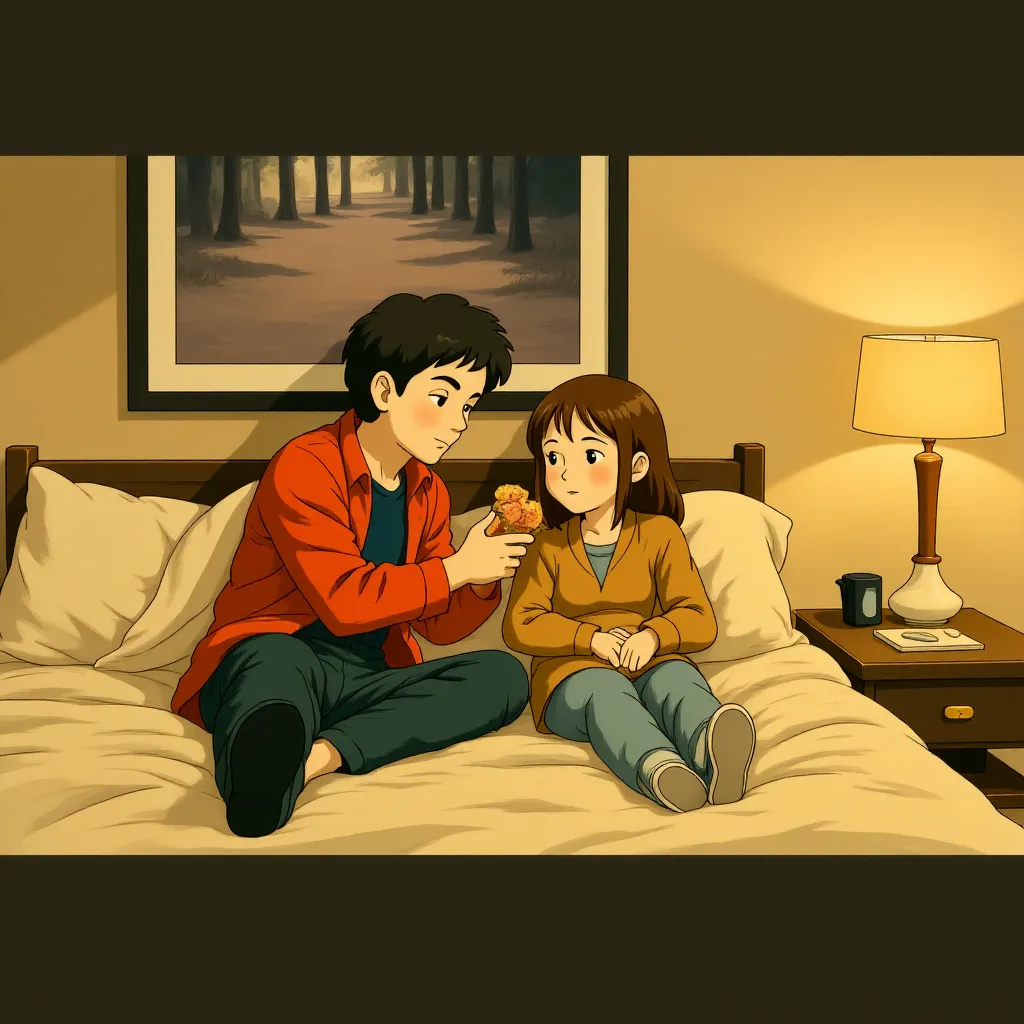 Natalie Portman and Ashton Kutcher in No Strings Attached (2011) - Anime style