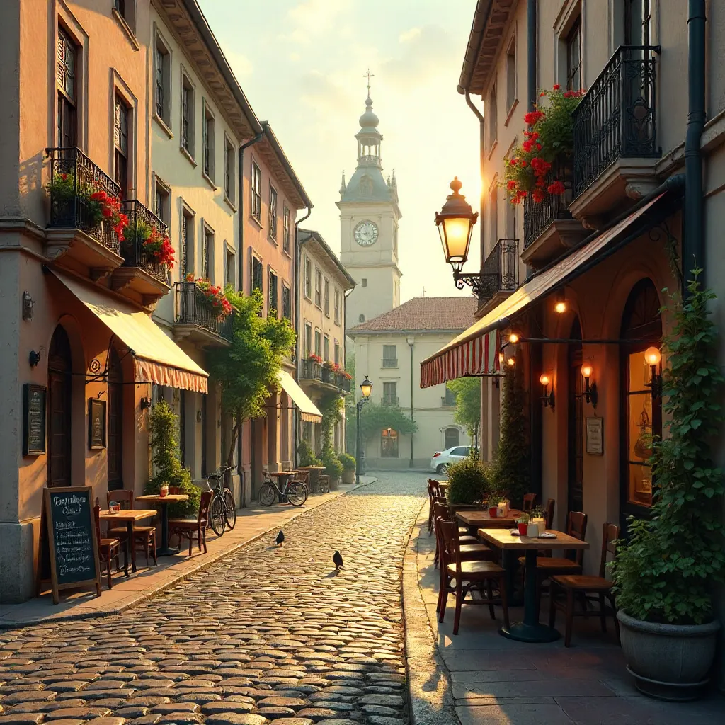 Timeless European Street - Vintage Architecture Scene