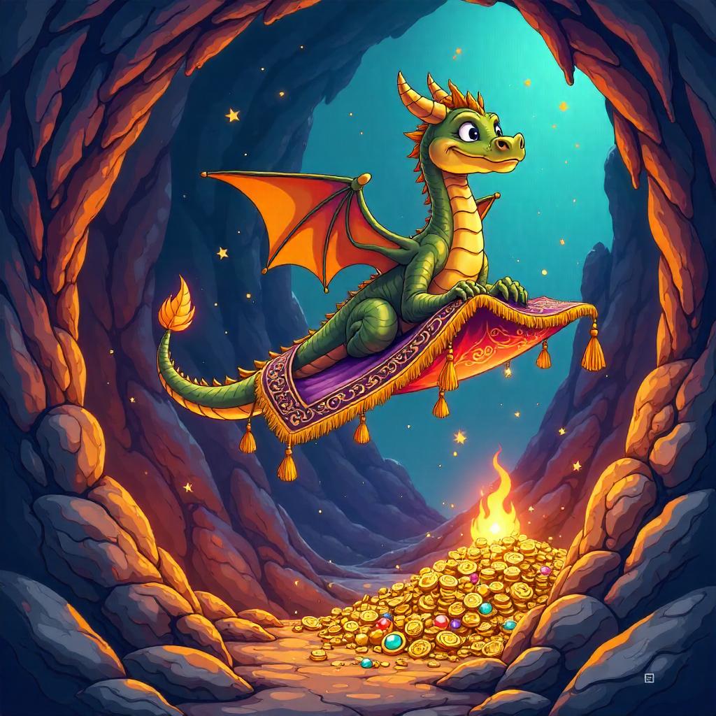 Magic Carpet in a Dragon's Lair: Cartoon Adventure