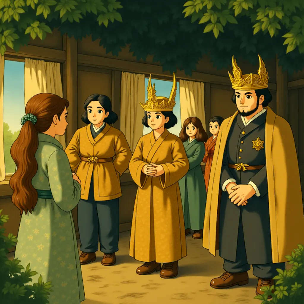 Robin Wright, Milo Twomey, Nick Robinson, and Millie Bobby Brown in Damsel (2024) - Anime style