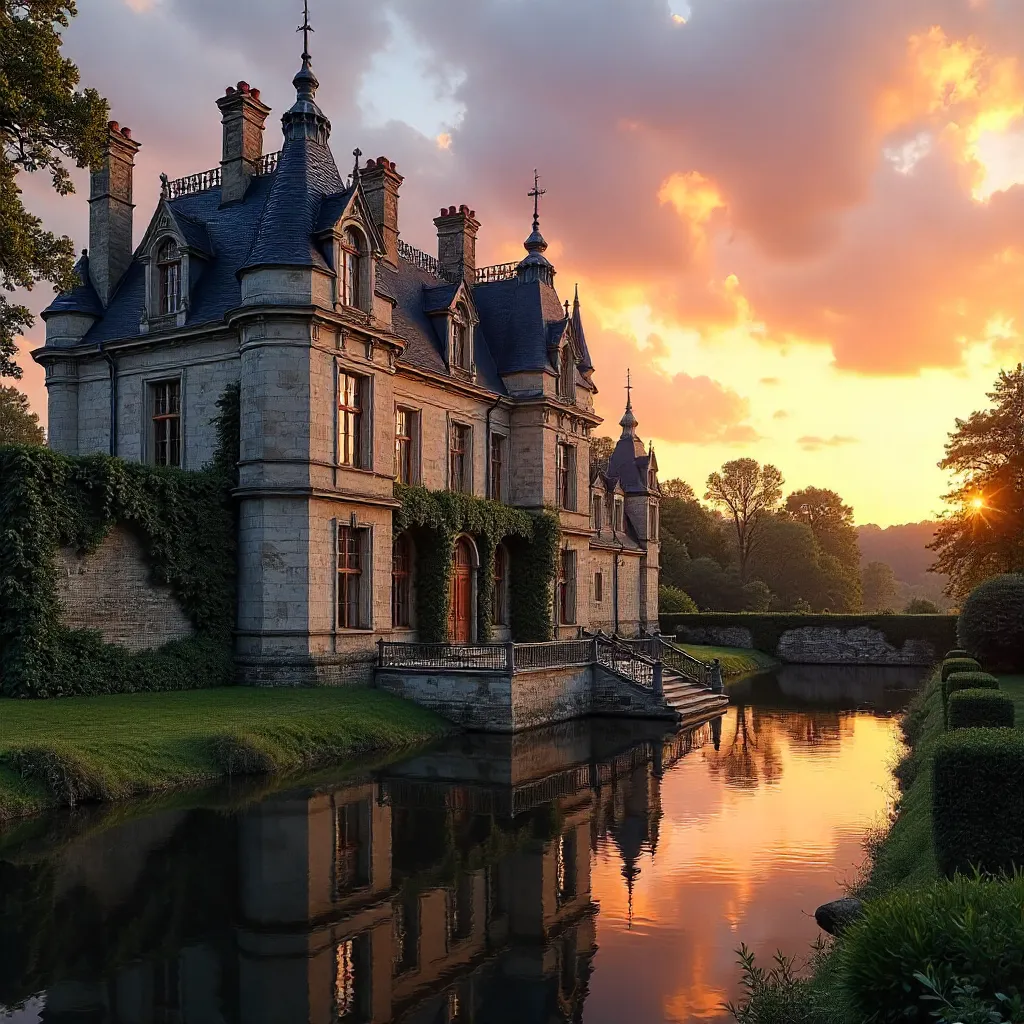 Sunset at Château de Le Lude