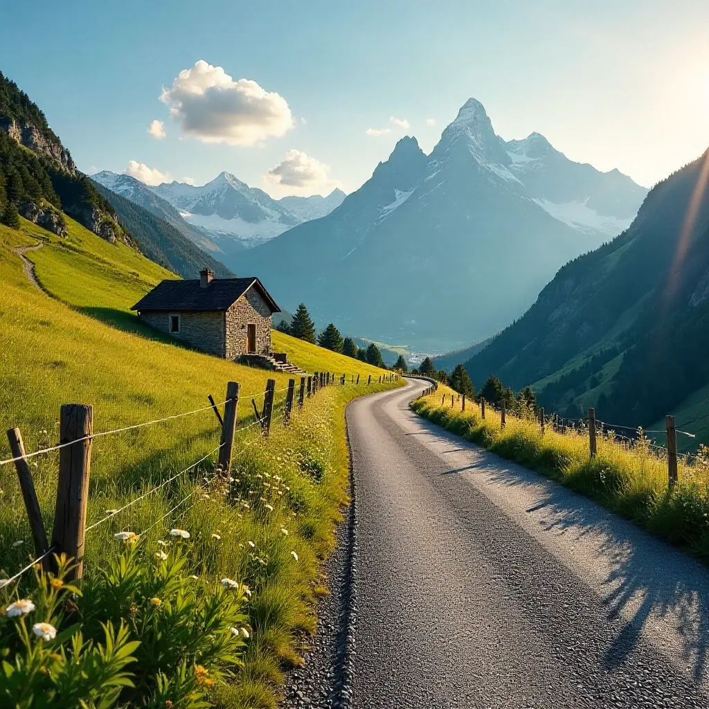 Winding Road to Alpine Views near Clelles, France