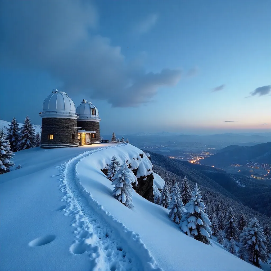 Winter at Serra da Estrela Observatory, Guarda
