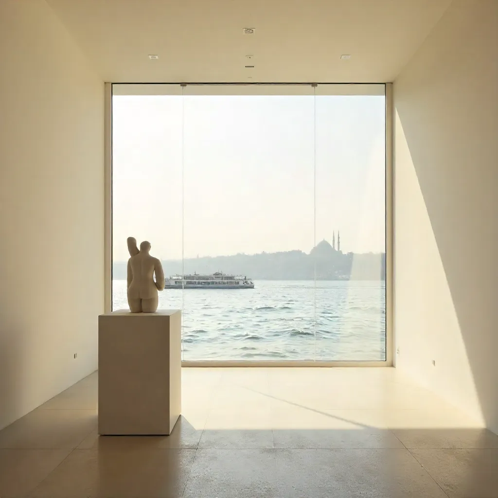 Serene Window View in Istanbul's Modern Art Museum
