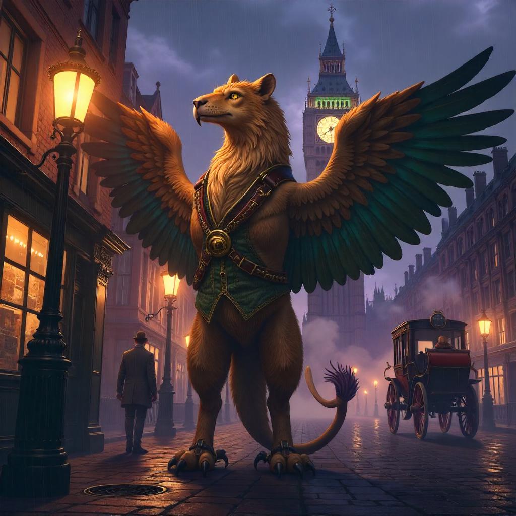 Griffin in Anime Style in Victorian London