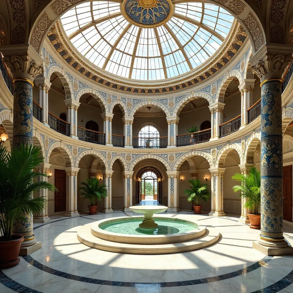 Circular Bursa Atrium with Glass Roof: Architectural Beauty