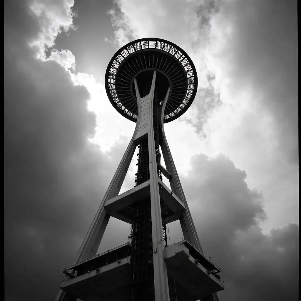 Below the Seattle Space Needle: Monumental Mono