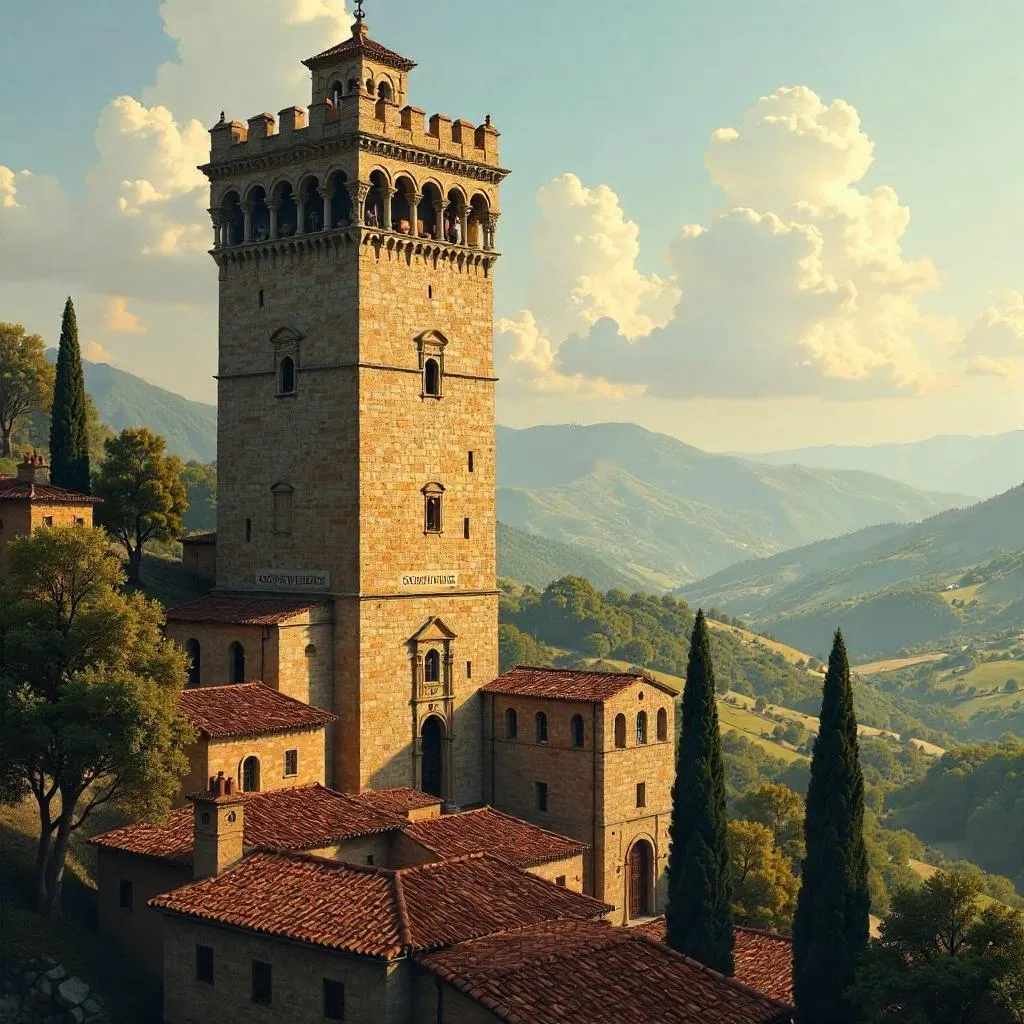 Tower of Florentine Dawn: Renaissance Concept Art