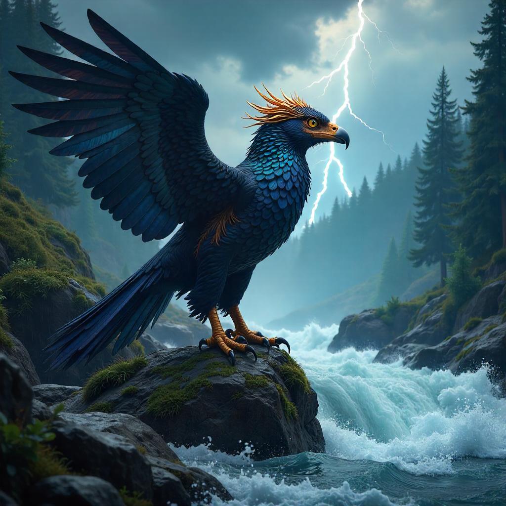 Thunderbird Over the Rushing River