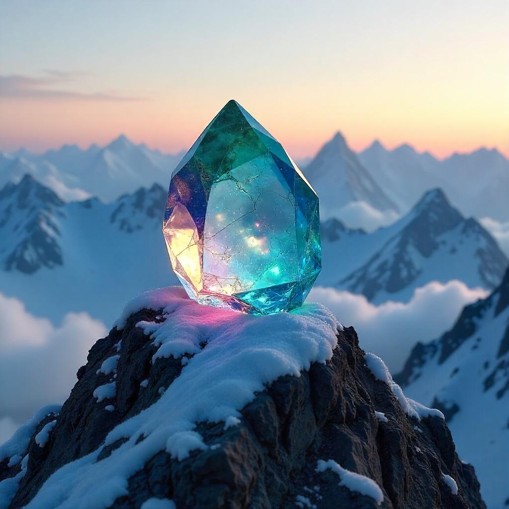 Soul Gem on a Snow-Capped Mountain Peak