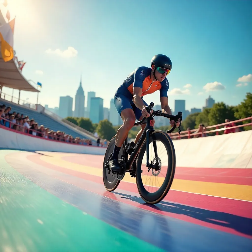Vibrant Kyiv Velodrome Sprint