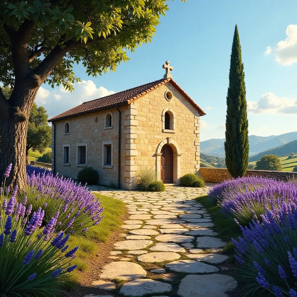 Lourmarin Chapel in Provencal Morning Light