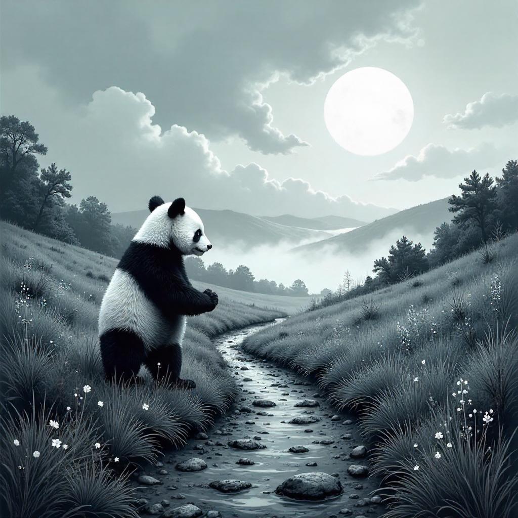 Panda on the Foggy Moor: Comic Splash