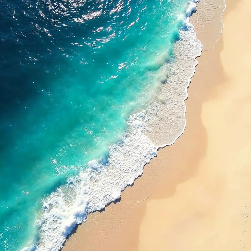 Abstract Aerial: Ocean Colors at the Shoreline