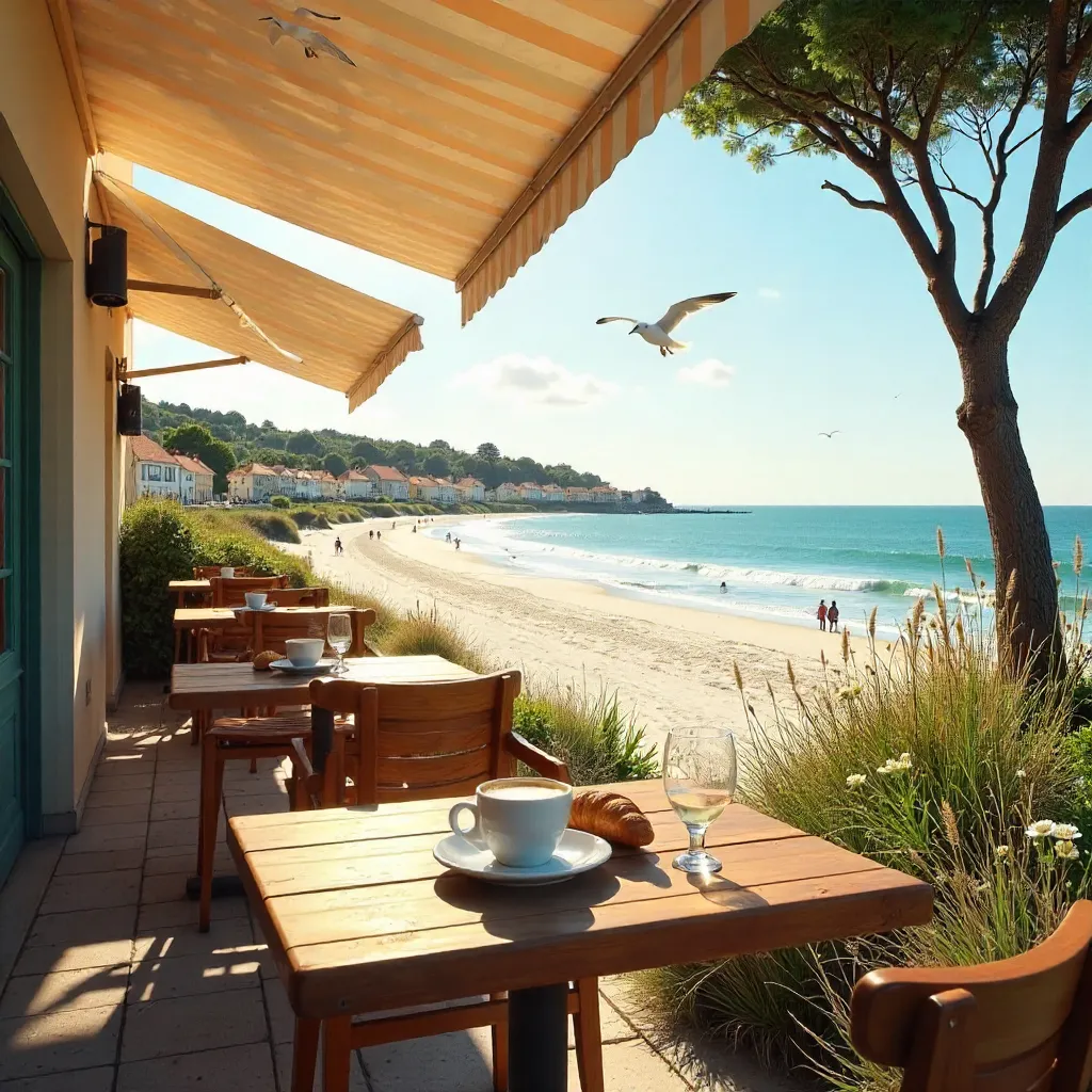 Serene Atlantic Beach Café in Saint-Palais-sur-Mer