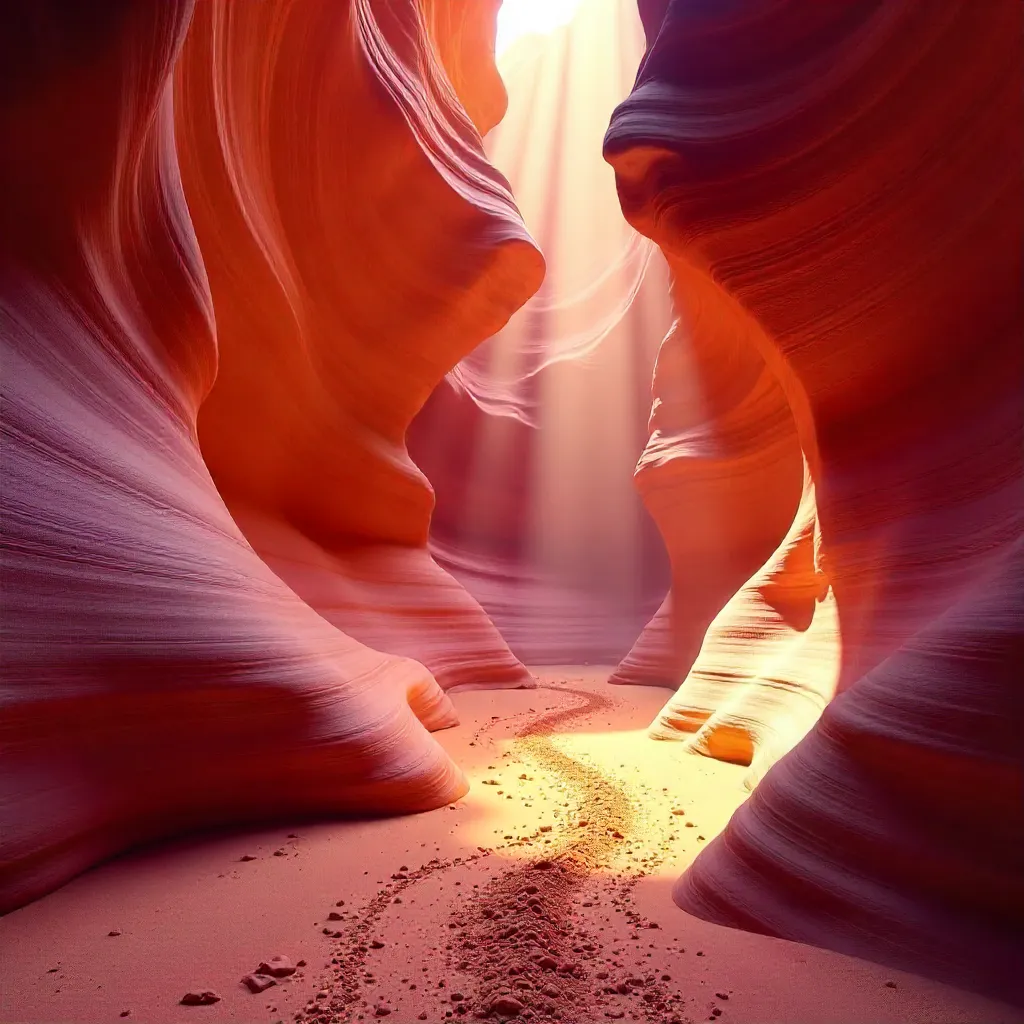 Smooth Sandstone Waves of Antelope Canyon in Light