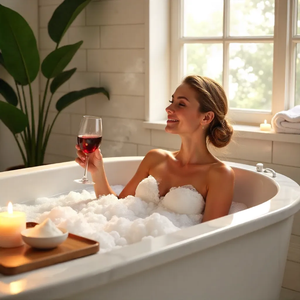Wine-Soaked Serenity: A Self-Care Bath