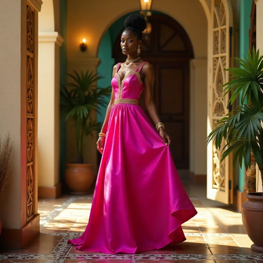 Pink Elegance in Zanzibar Indoors