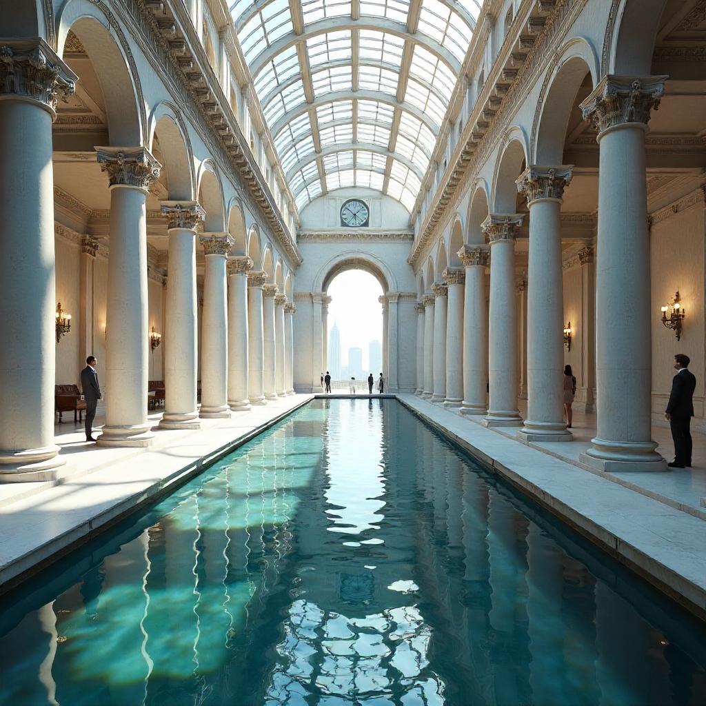 River in a Courthouse Atrium: 3D Render
