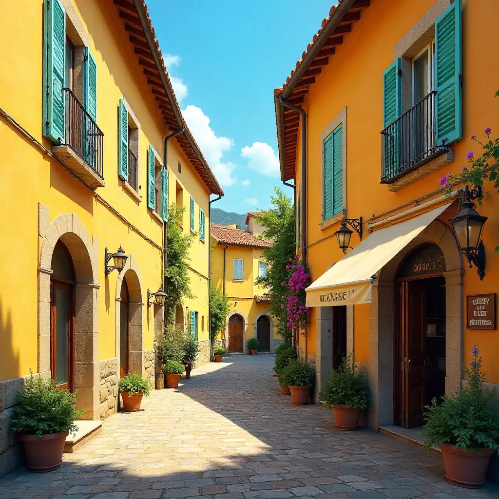 Vibrant Provencal Facades in Yellow and Orange
