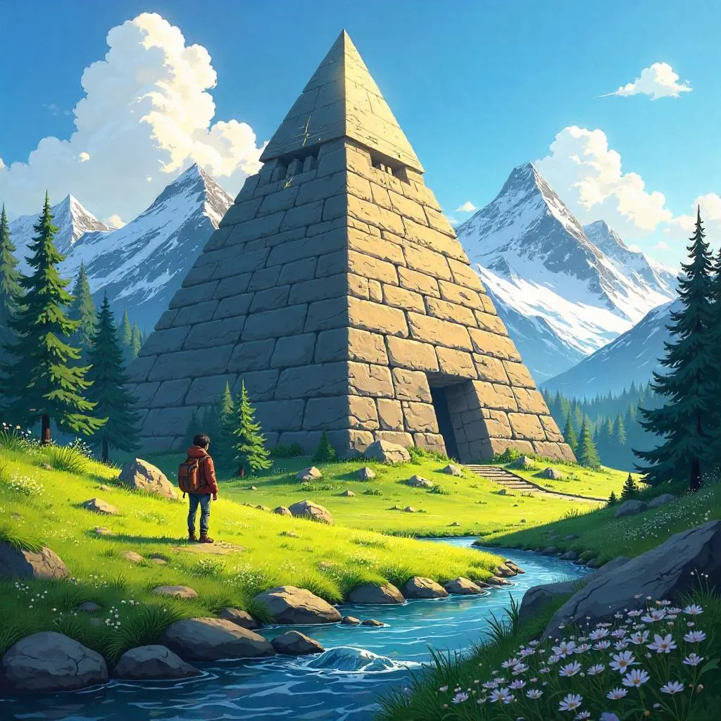 Anime Pyramid in an Alpine Meadow