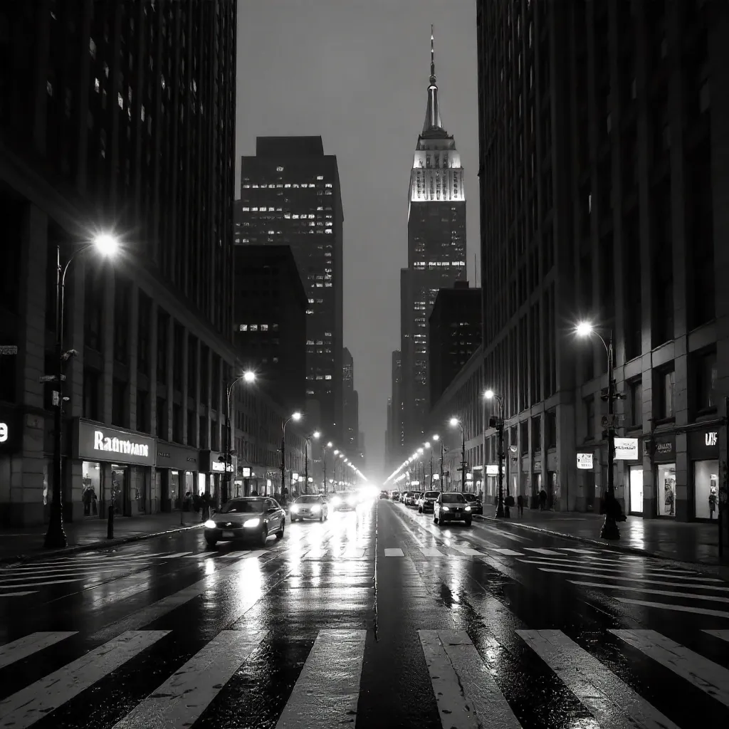 Monochrome Skyline: Motion Blur in the City