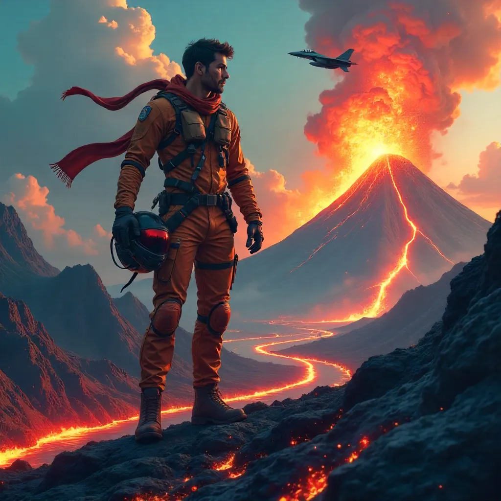 Volcanic Anime Pilot at the Lava Edge