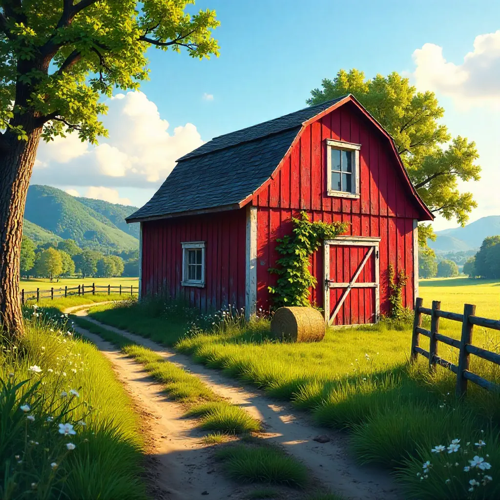 Serene Rustic Barn in Lush Countryside