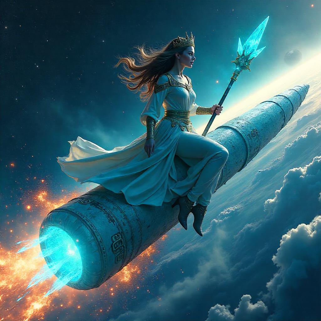 Sorceress on a Cosmic Comet – Concept Art
