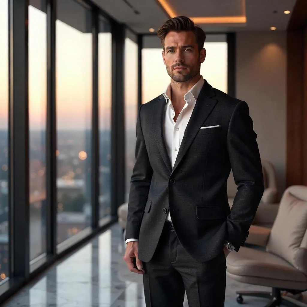 Photorealistic Man in a Luxe Penthouse