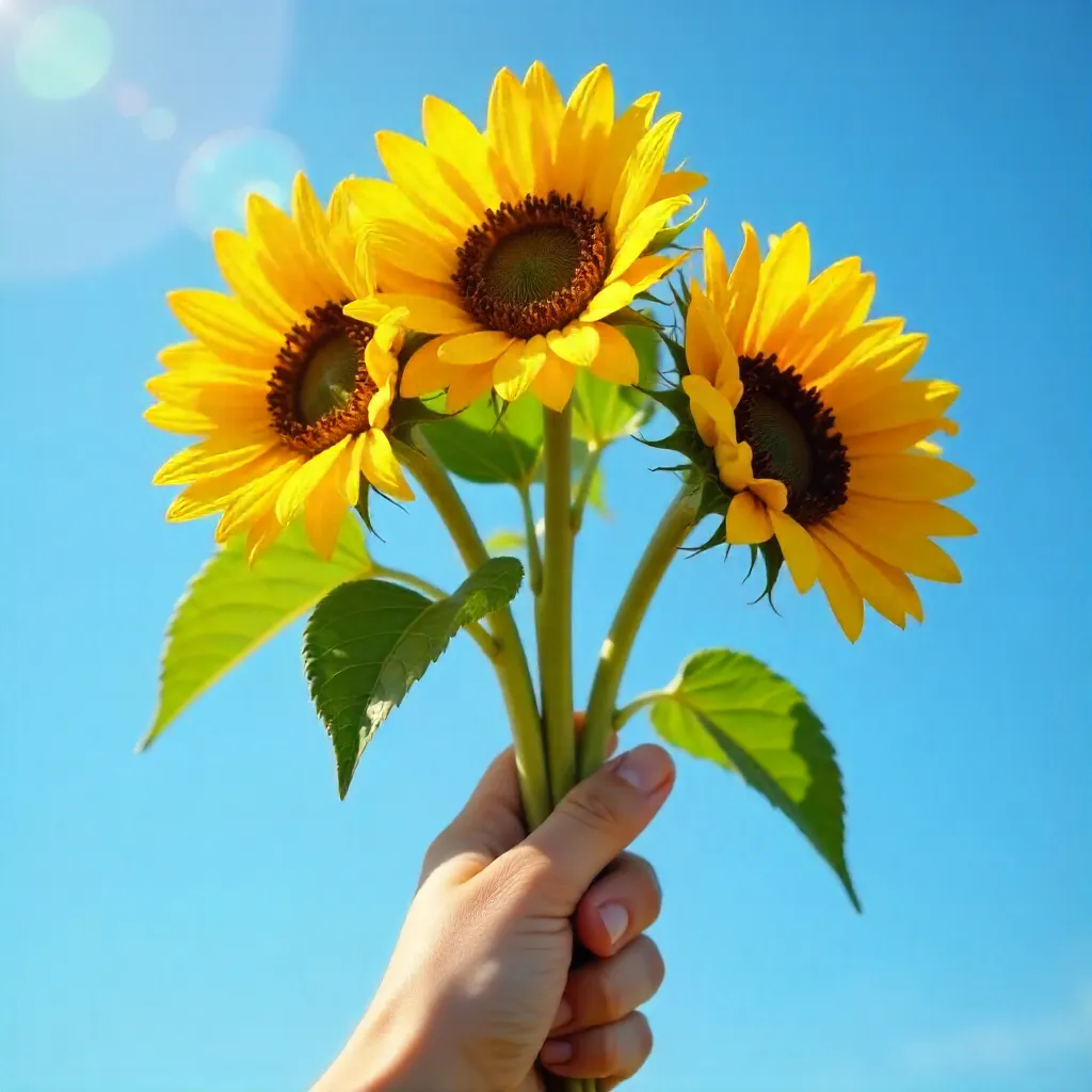 Sunflowers in a Summer Sky