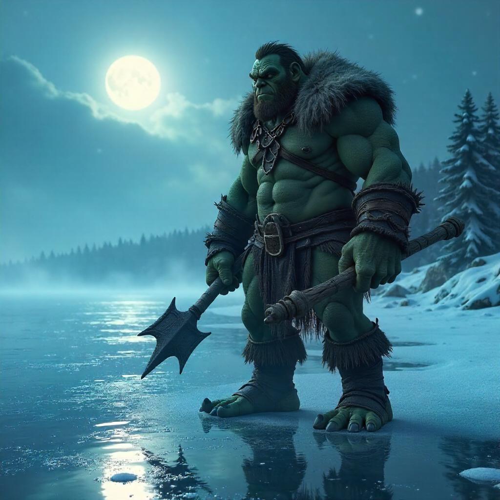 Ogre 3D Render on a Frozen Lake