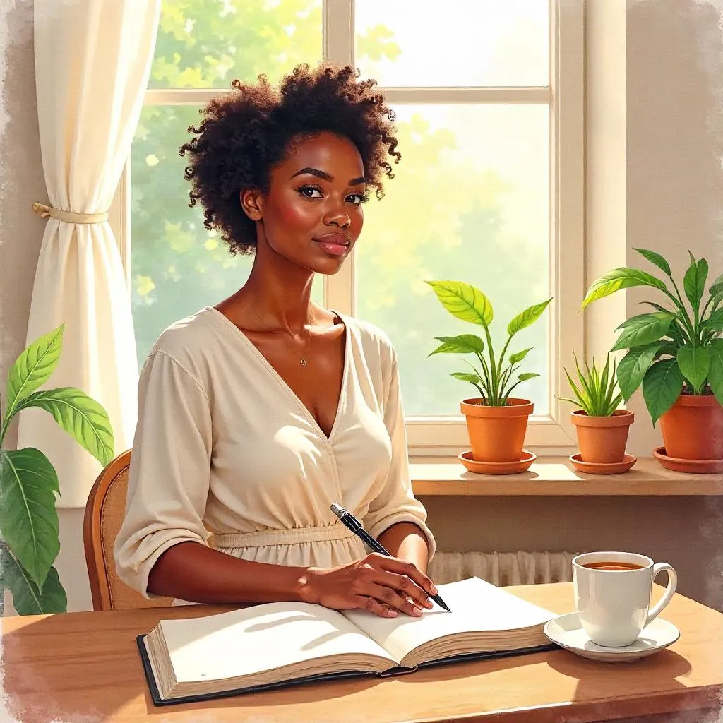 Watercolor Portrait: At-Home Serenity