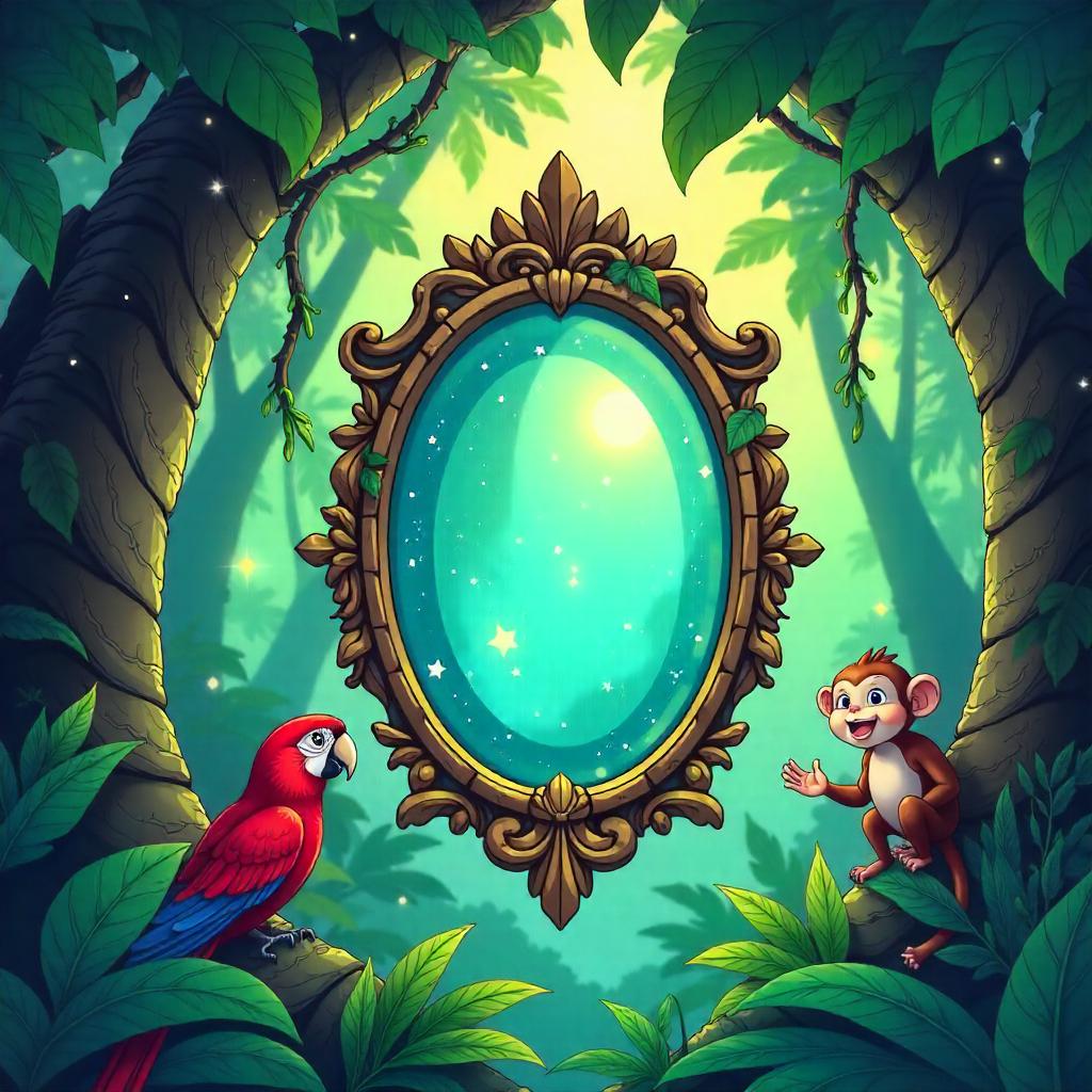Magical Mirror in the Jungle Canopy (Cartoon)