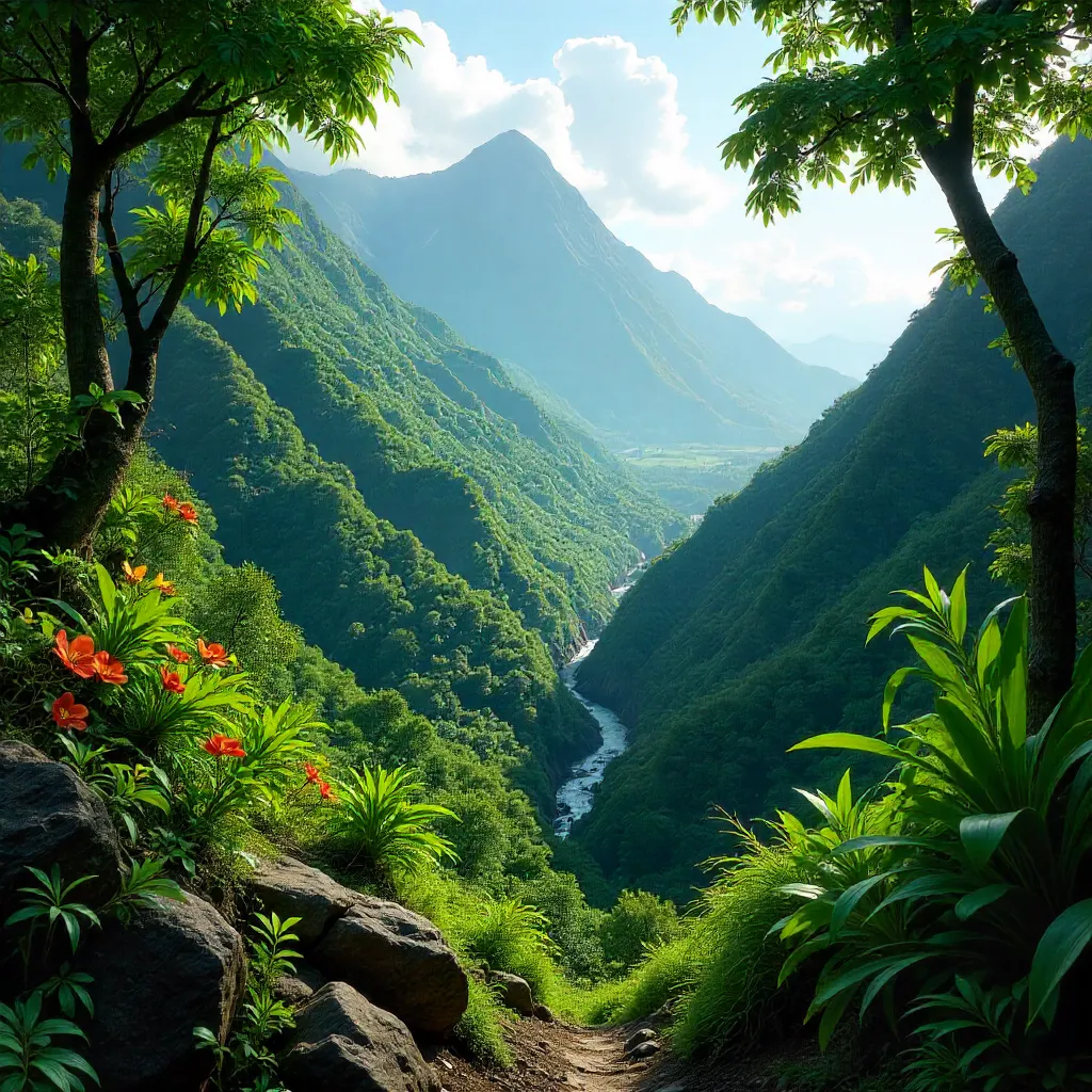 Lush Green Mountain Landscapes of Martinique
