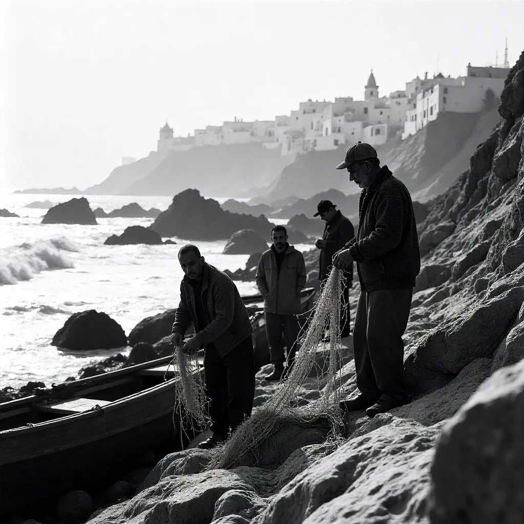 Fishermen on Rabat's Rocky Atlantic Coast