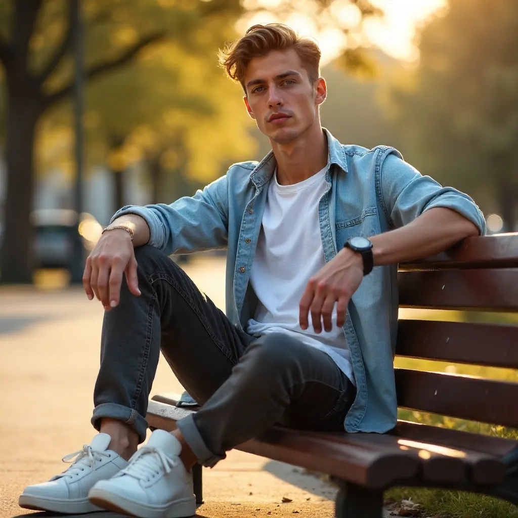 Golden Hour Casual: Modern Streetwear in Sunlight