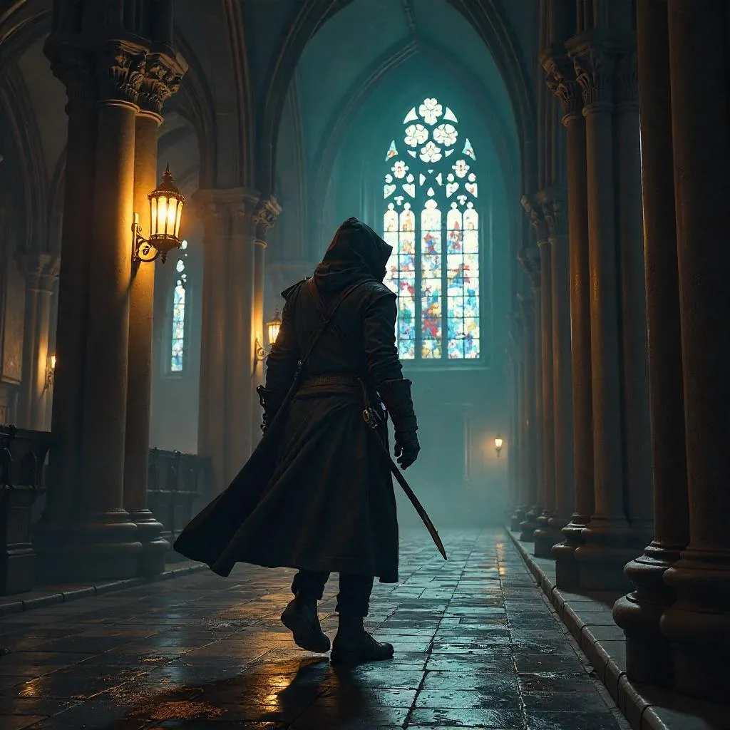 Rogue Thief in a Gothic Cathedral