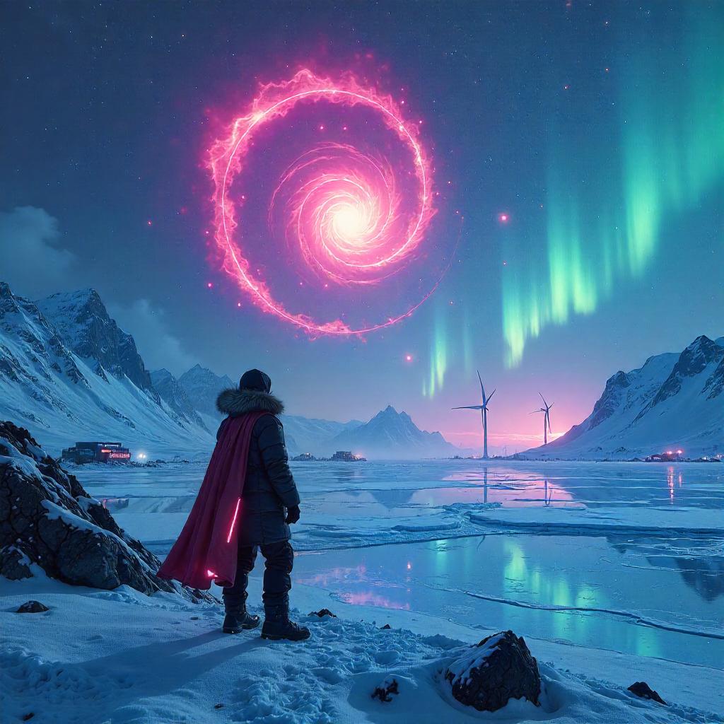 Nebula Neon Over the Cyberpunk Tundra