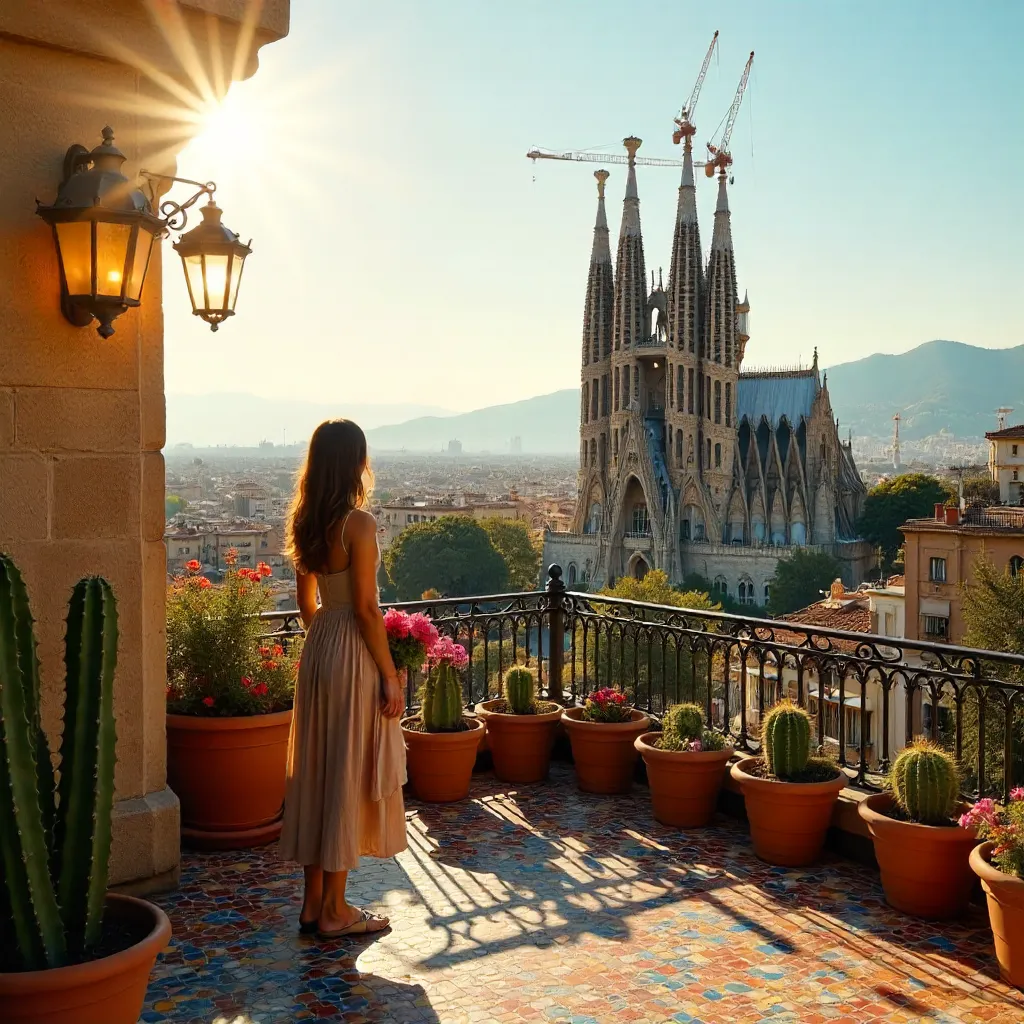 Rooftop Reverie Over Sagrada Familia