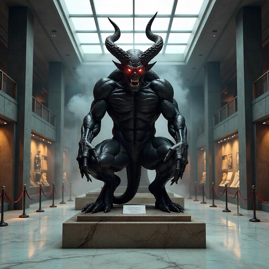 Demon in a Modern Museum: 3D Render