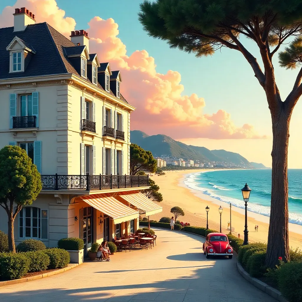 Sunset at Hôtel de la Plage, Saint-Palais-sur-Mer