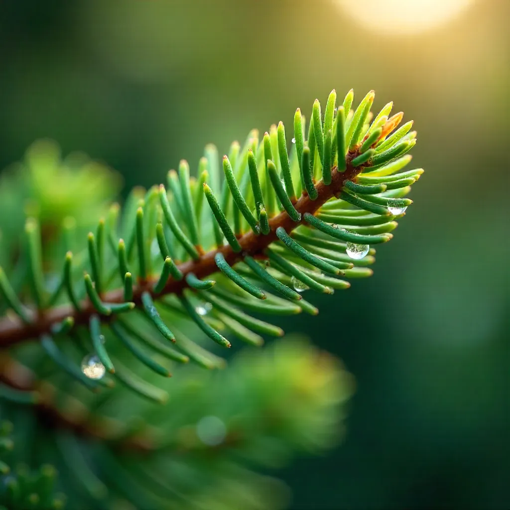Macro Spruce Branch: Lush Outdoor Needles