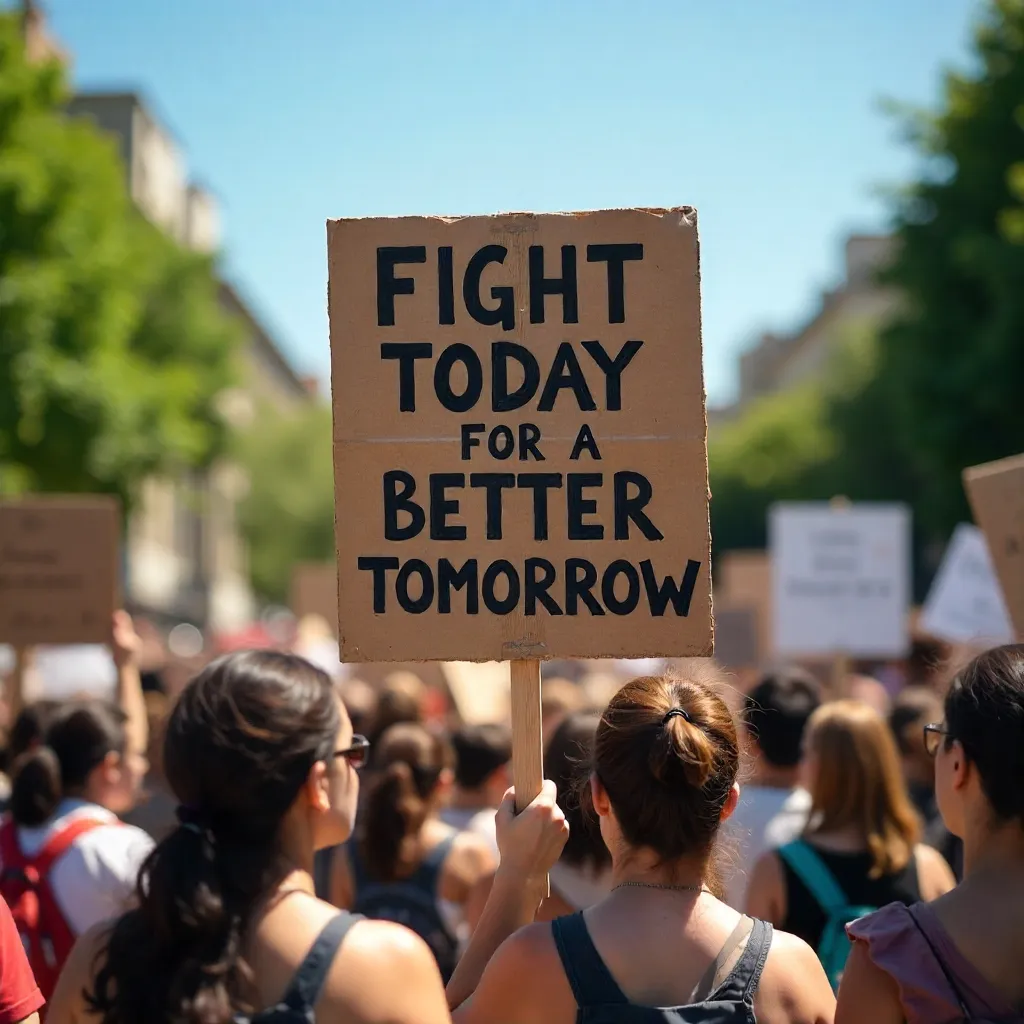 Daytime Crowd Protesting for a Better Tomorrow