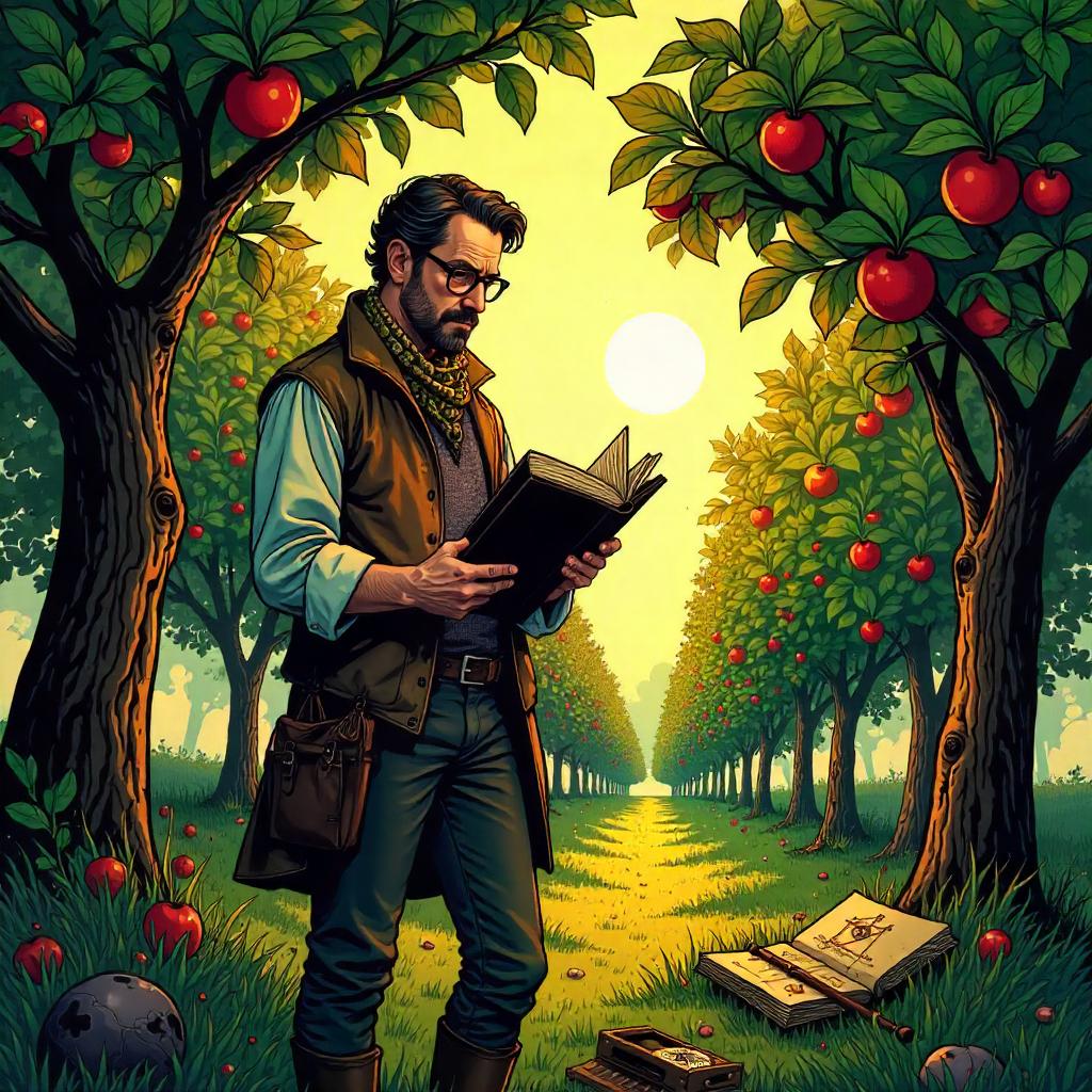 The Orchard Scholar: A Comic Book Scene